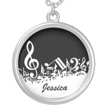 Personalised Jumbled Musical Notes Necklace