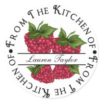 Personalised Kitchen Baking Stickers- Raspberries