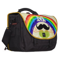 Personalised Lime Vintage Rainbow Moustache Heart