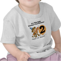 Personalised Little Monkey 2nd Birthday T-shirt