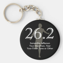 Personalised Marathon Runner 26.2 Keepsake Black Keychain