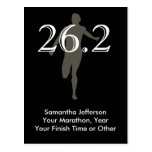 Personalised Marathon Runner 26.2 Keepsake Black Postcards
