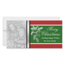 Personalised Merry Christmas Silver Bells Green