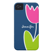 Personalised Modern Tulip iPhone 4/4S Case Case-Mate iPhone 4 Case