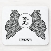 Personalised Mongram Angel Wings Mouse Pad