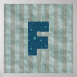 Personalised Monogram Art Letter F Print