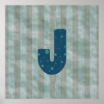 Personalised Monogram Art Letter J Posters