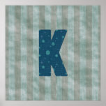 Personalised Monogram Art Letter K Poster