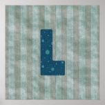 Personalised Monogram Art Letter L Poster