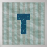Personalised Monogram Art Letter T Posters