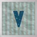 Personalised Monogram Art Letter V Poster