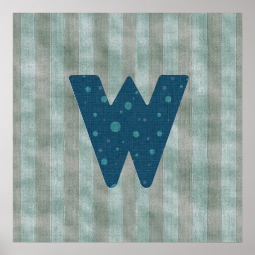 Personalised Monogram Art Letter W Poster