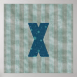 Personalised Monogram Art Letter X Print