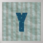 Personalised Monogram Art Letter Y Posters