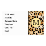 Personalised Monogram Leopard Print Pattern. Business Card Templates