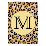 Personalised Monogram Leopard Print Pattern. Cards
