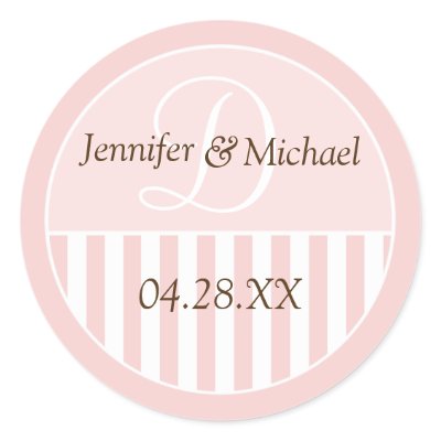 Personalised Monogrammed Wedding Favour Labels Round Stickers by CoutureLabels