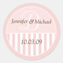 Personalised Monogrammed Wedding Favour Labels Round Stickers