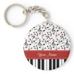Personalised Music Note Piano Keychain