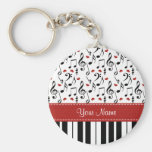 Personalised Music Note Piano Keychain
