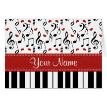 Personalised Music Note Piano Note Cards