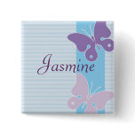 Personalised Name Badge - Butterflies buttons