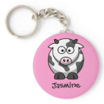 Personalised Name - Cute Cartoon Cow keychains