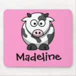Personalised Name - Cute Cartoon Cow mousepads