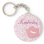 Personalised Name Keyring - Pink Lips keychains
