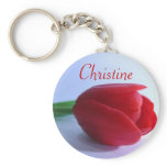 Personalised Name Keyring - Red Tulip keychains