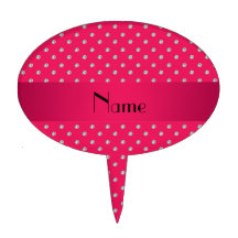 Personalised name pink diamonds cake picks