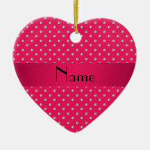 Personalised name pink diamonds christmas ornament