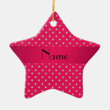 Personalised name pink diamonds christmas ornaments