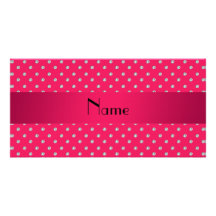 Personalised name pink diamonds picture card