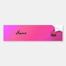Personalised name pink glitter cupcake bumper sticker