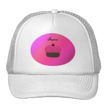 Personalised name pink glitter cupcake hats