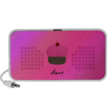 Personalised name pink glitter cupcake travelling speaker