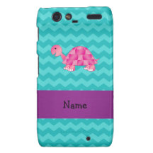 Personalised name pink turtle motorola droid RAZR cases