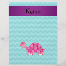 Personalised name pink turtle full color flyer
