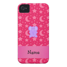 Personalised name purple elephant iPhone 4 Case-Mate cases