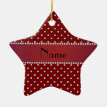 Personalised name red diamonds christmas tree ornament