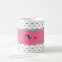 Personalised name white diamonds coffee mug