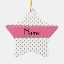 Personalised name white diamonds christmas tree ornaments