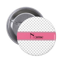 Personalised name white diamonds pinback button