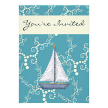 Personalised Nautical Sailboat Birthday Invitation