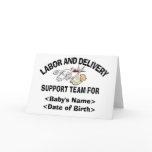 Personalised New Baby Support Team Cards