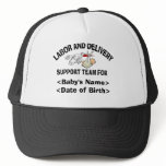 Personalised New Baby Support Team T-Shirt hats