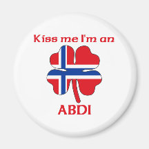 Personalised Norwegian Kiss Me I'm Abdi Refrigerator Magnets