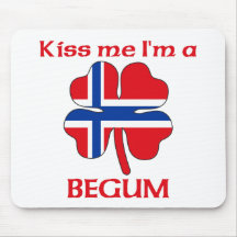 Personalised Norwegian Kiss Me I'm Begum Mouse Mats
