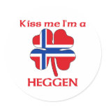 Personalised Norwegian Kiss Me I'm Heggen stickers